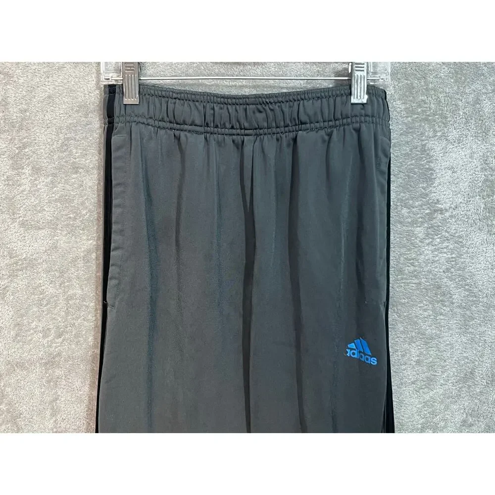 Adidas Track Pants Small Gray Three Stripes Athleisure Gym